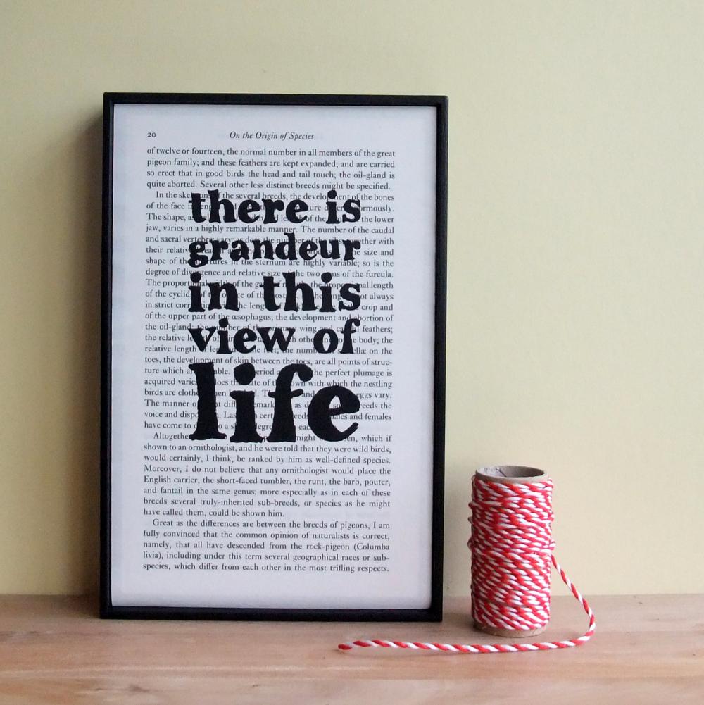 Bespoke Personalized Quote On Framed Vintage Book Page - Typographic