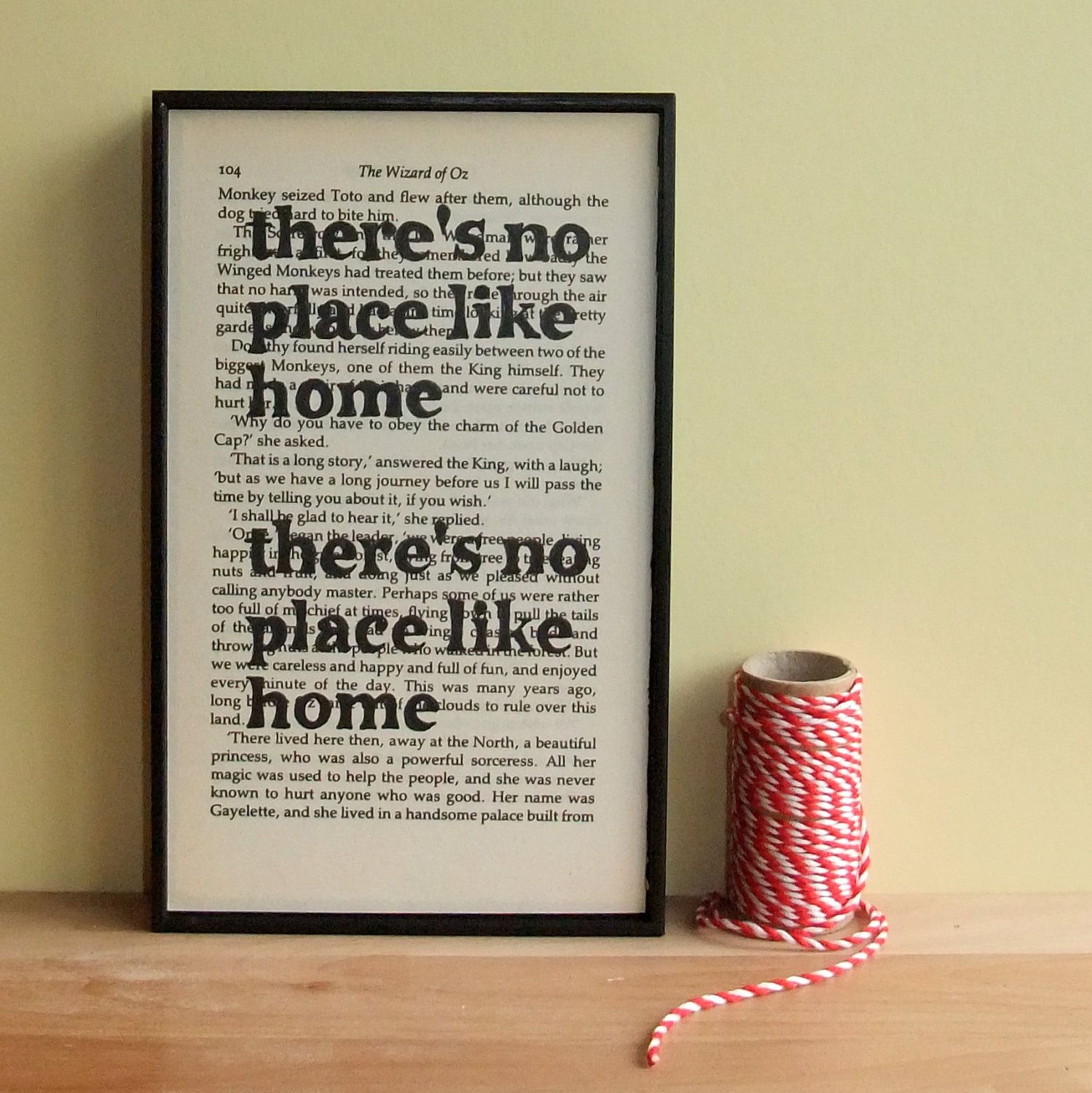 There S No Place Like Home Housewarming Gift Wizard Of Oz Quote On Vintage Book Page On Luulla